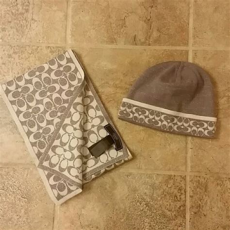 coach scarf and hat set.